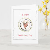 母の日ハートグリーティングカード カード (黄色い花)