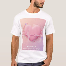 母の日ハートビートティー: 3D Love Graphic Tシャツ