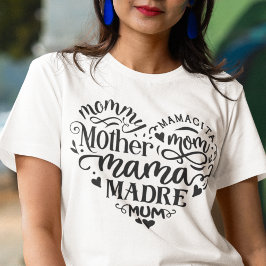 母の日ハートママmadre mamacita mama tシャツ