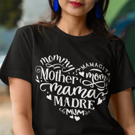 母の日ハートママmadre mamacita mama Tシャツ