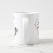 母の日ハート2枚パーソナライズされた ジャンボコーヒーマグカップ (裏面)