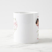 母の日ハート2枚パーソナライズされた ジャンボコーヒーマグカップ (正面)