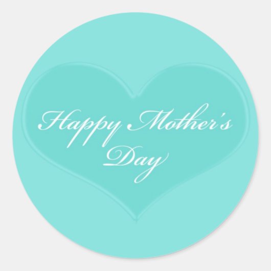 母の日ハート ラウンドシール (正面)