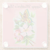 母の日バタフライと花コースター ガラスコースター (裏面)