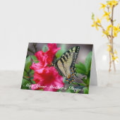 母の日バタフライグリーティングカード カード (黄色い花)