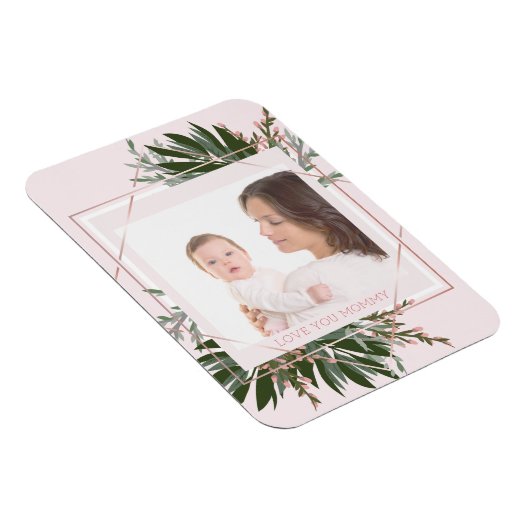 母の日バラ金ゴールドフローラパーソナライズされた写真 マグネット (右側)