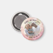 母の日パステルピンクグリーン水色タイダイ マグネット (正面/裏面)