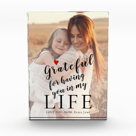 母の日パーソナライズされたの写真と文字引用文 フォトブロック (正面)
