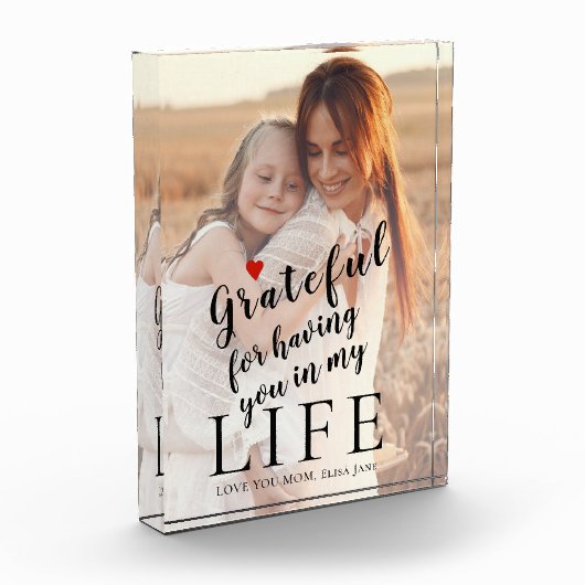 母の日パーソナライズされたの写真と文字引用文 フォトブロック (左)