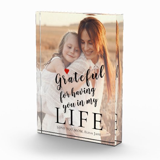 母の日パーソナライズされたの写真と文字引用文 フォトブロック (右)