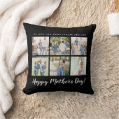 母の日パーソナライズされたの写真(黒) クッション (ブランケット)