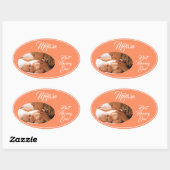 母の日パーソナライズされた写真。 楕円形シール (シート)