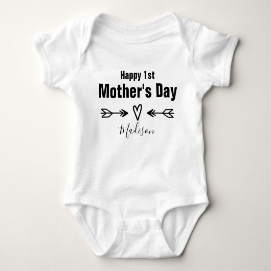 母の日パーソナライズされた ベビーボディスーツ (正面)