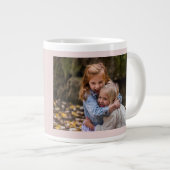 母の日パーソナライズ画像ピンクフローラ ジャンボコーヒーマグカップ (正面右)