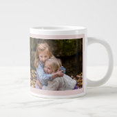 母の日パーソナライズ画像ピンクフローラ ジャンボコーヒーマグカップ (右)