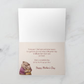 母の日パートナーかわいいクマのハグスカード カード (内部)