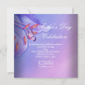 母の日パープルピンク薄紫蝶の花 招待状 (裏面)