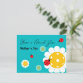 母の日ピクルボールママターコイズ ポストカード (スタンド正面)