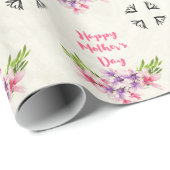 母の日ピンクと紫の水色マグノリアス ラッピングペーパー (ロールコーナー)