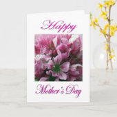 母の日ピンクと緑の花 カード (黄色い花)