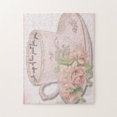 母の日ピンクのお茶 ジグソーパズル (縦)