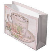 母の日ピンクのお茶 ラージペーパーバッグ (正面アングル)