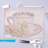 母の日ピンクのお茶 薄葉紙 (クラフト)