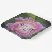 母の日ピンクのバラ露ドロップフローラ写真 ペーパープレート (傾斜あり)