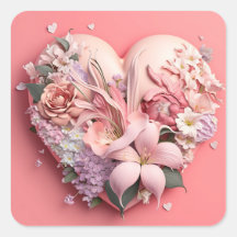 母の日ピンクのフローラシール