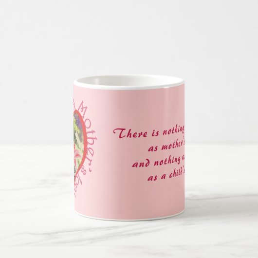 母の日ピンクのフローラ愛の無条件の詩 コーヒーマグカップ (中央)