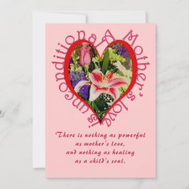 母の日ピンクのフローラ愛の無条件の詩 シーズンカード