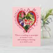 母の日ピンクのフローラ愛の無条件の詩 シーズンカード (スタンド正面)