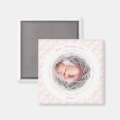 母の日ピンクの最高の母の母のベビー写真ギフト マグネット (正面/裏面)