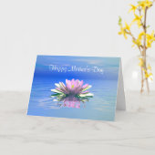 母の日ピンクの水百合 カード (黄色い花)