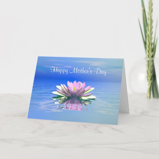 母の日ピンクの水百合 カード (正面)