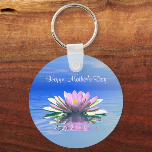 母の日ピンクの水百合 キーホルダー (正面)