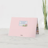 母の日ピンクの水色バラフローラブルーバード カード (裏面)