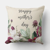 母の日ピンクの背景の植物学 クッション (正面)