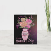 母の日ピンクの花とメッセージ シーズンカード (正面)