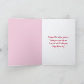 母の日ピンクの花の花束とベビー足 カード (内部)