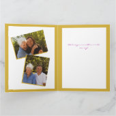 母の日ピンクの花金ゴールド（ばちゃばちゃ）跳ねる2枚 カード (内部)