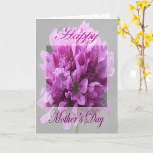 母の日ピンクの花 カード (黄色い花)