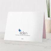 母の日ピンクチューリップハートブーケインクアート カード (裏面)