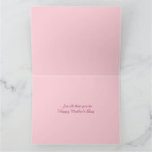 母の日ピンクチューリップハートブーケインクアート カード (内部)