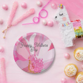 母の日ピンクデイジー花母の日 ペーパープレート (パーティー)