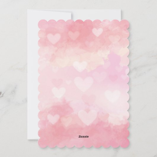 母の日ピンクネオンハートグリーティングカード シーズンカード (裏面)