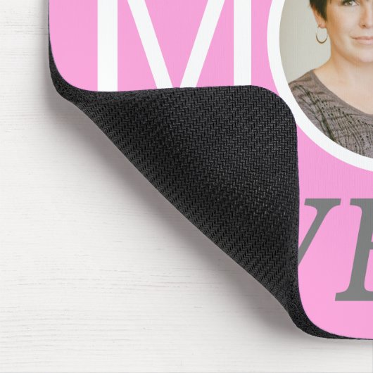 母の日ピンクパーソナライズされたの写真最高のお母さん マウスパッド (コーナー)