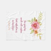 母の日ピンクフローラ諺聖なる書物、 経典 フリースブランケット (正面(横))