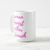 母の日フェミニスト女性ホットピンク コーヒーマグカップ (正面左)
