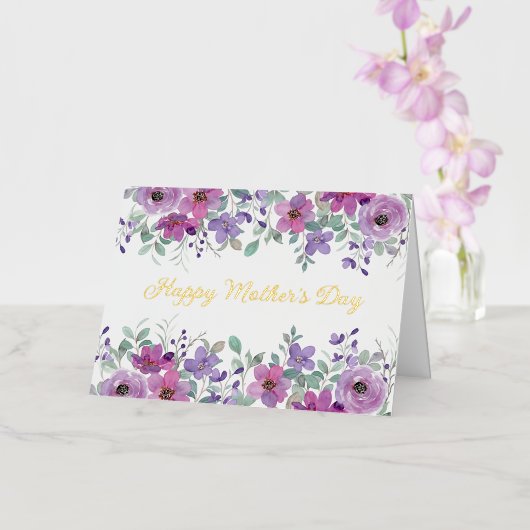 母の日フォイル折りグリーティングカード 箔グリーティングカード (蘭)